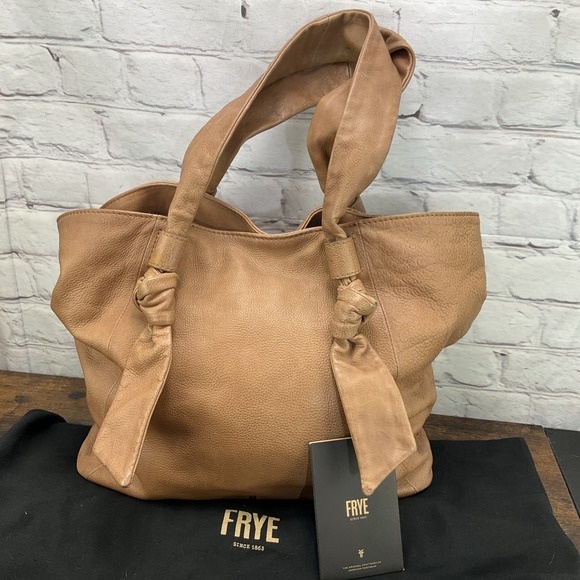Frye Handbags - Frye Nora Knotted Hobo Shoulder Tote Beige Soft Leather With Dust Bag